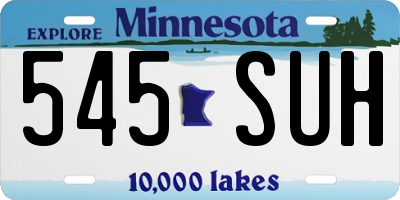 MN license plate 545SUH