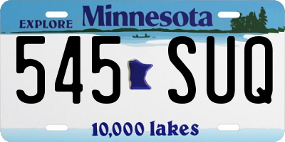 MN license plate 545SUQ