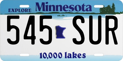 MN license plate 545SUR