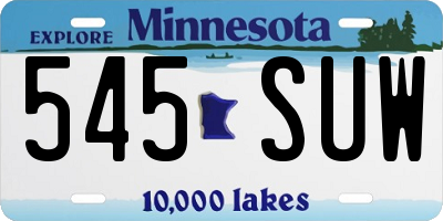 MN license plate 545SUW