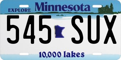 MN license plate 545SUX