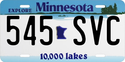 MN license plate 545SVC