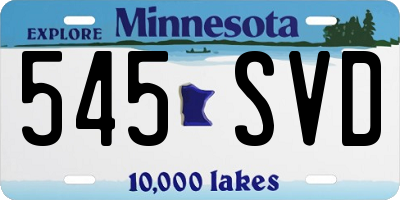MN license plate 545SVD