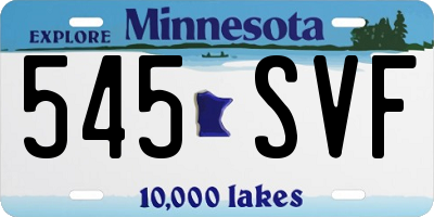 MN license plate 545SVF