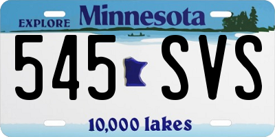 MN license plate 545SVS