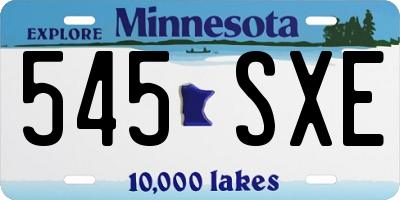 MN license plate 545SXE