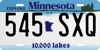MN license plate 545SXQ