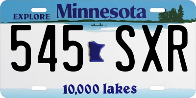 MN license plate 545SXR