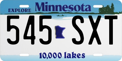 MN license plate 545SXT