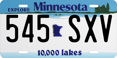 MN license plate 545SXV
