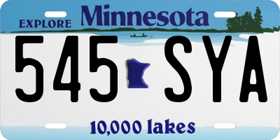 MN license plate 545SYA