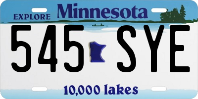 MN license plate 545SYE