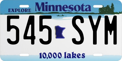 MN license plate 545SYM