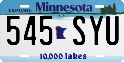 MN license plate 545SYU