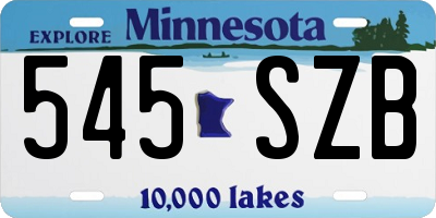 MN license plate 545SZB