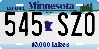 MN license plate 545SZO