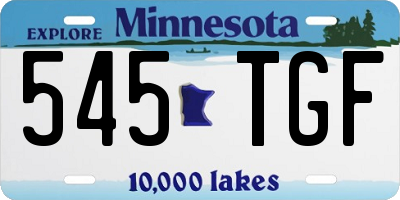 MN license plate 545TGF