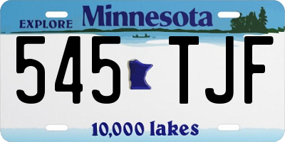 MN license plate 545TJF