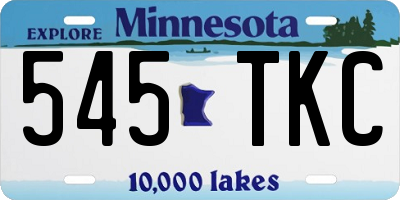MN license plate 545TKC