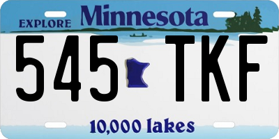 MN license plate 545TKF