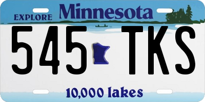 MN license plate 545TKS