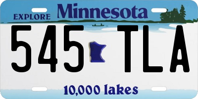 MN license plate 545TLA
