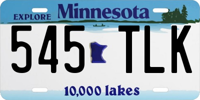 MN license plate 545TLK