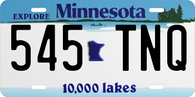 MN license plate 545TNQ