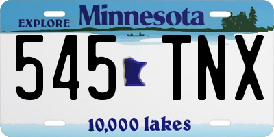 MN license plate 545TNX