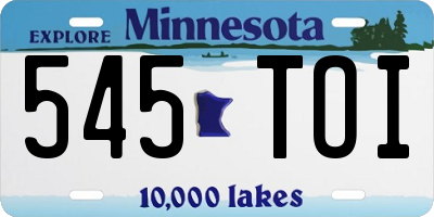 MN license plate 545TOI