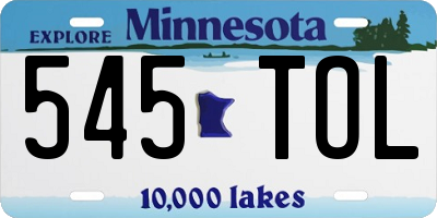 MN license plate 545TOL