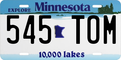 MN license plate 545TOM