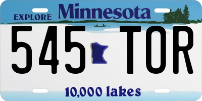 MN license plate 545TOR