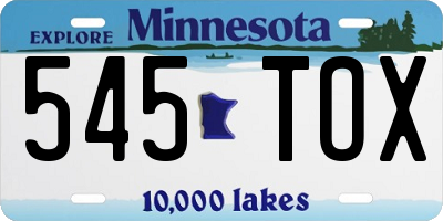 MN license plate 545TOX