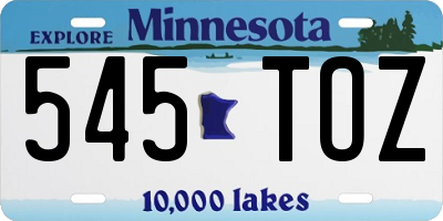 MN license plate 545TOZ