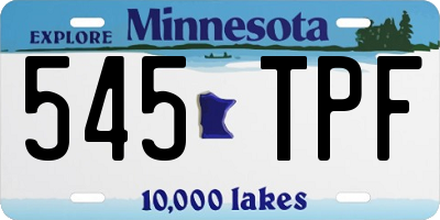 MN license plate 545TPF