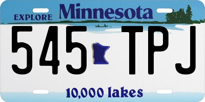 MN license plate 545TPJ