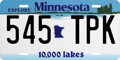 MN license plate 545TPK