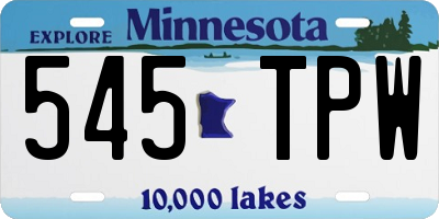 MN license plate 545TPW