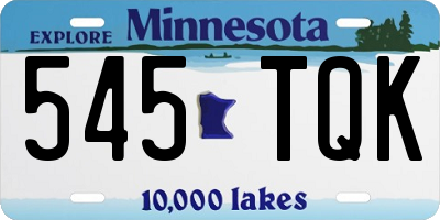 MN license plate 545TQK