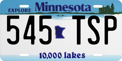 MN license plate 545TSP