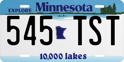 MN license plate 545TST