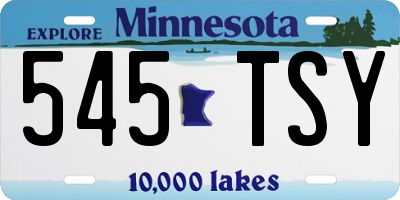 MN license plate 545TSY