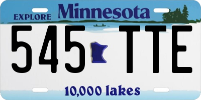 MN license plate 545TTE