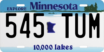 MN license plate 545TUM