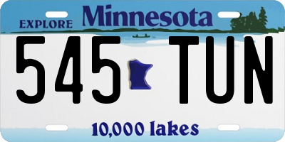 MN license plate 545TUN
