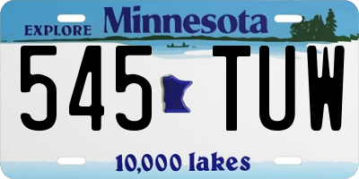MN license plate 545TUW
