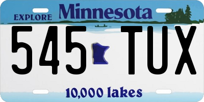 MN license plate 545TUX