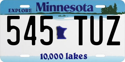 MN license plate 545TUZ