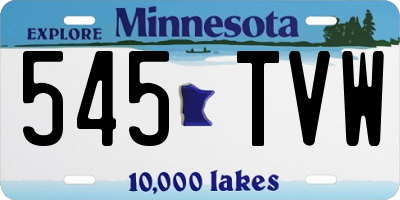 MN license plate 545TVW